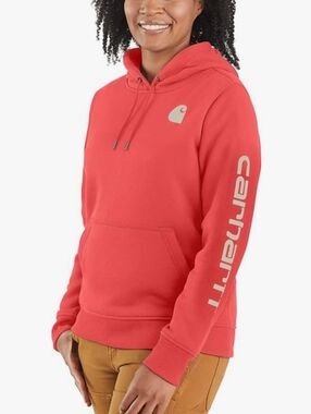 Carhartt Clarksburg Womens Relaxed Fit Midweight Logo SleeveGraphic Sweatshirt M